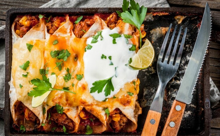 Enchiladas zapečené s Tylžským sýrem